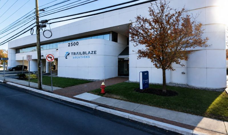 The Trailblaze Solutions headquarters: a white two-storey office building marked 2500 on Morris Avenue in Union, New Jersey.
